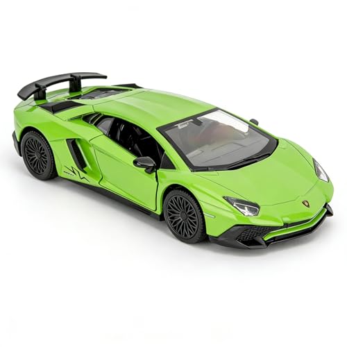 TGRCM-CZ 1/36 Scale Lamborghini Aventador LP700-4 Pull Back Toy Car, Green Zinc Alloy Model for Kids and Collectors