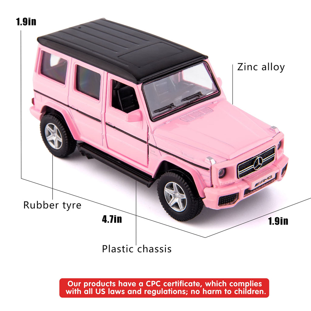 TGRCM-CZ 1:36 Scale Pink Mercedes-Benz G63 Pull-Back Die-Cast Car Model for Kids and Collectors