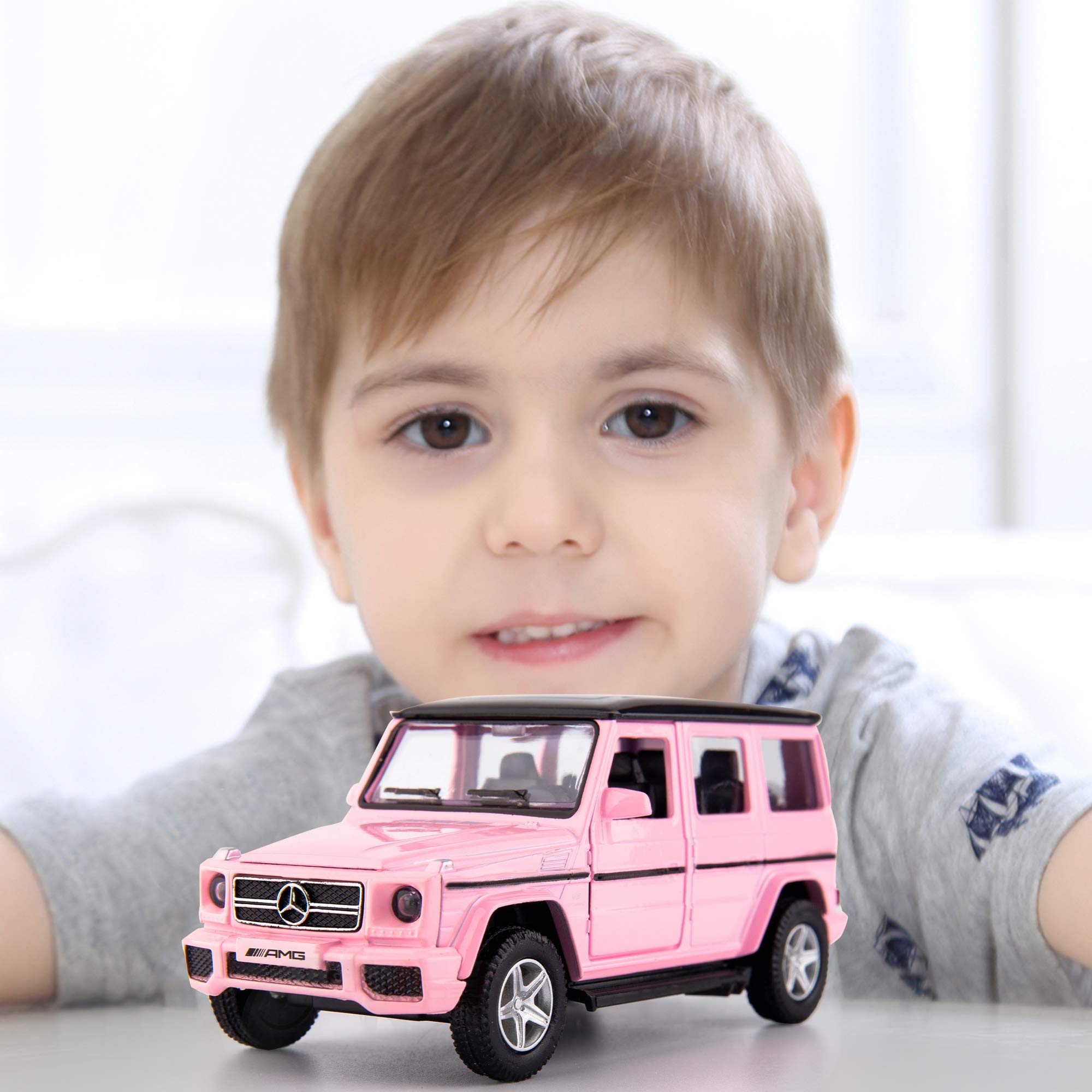 TGRCM-CZ 1:36 Scale Pink Mercedes-Benz G63 Pull-Back Die-Cast Car Model for Kids and Collectors