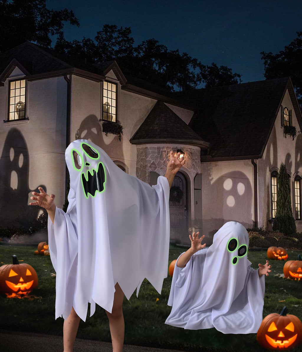 THDZS Unisex Ghost Costume – White Boo Cloak Cape for Kids Ages 3+
