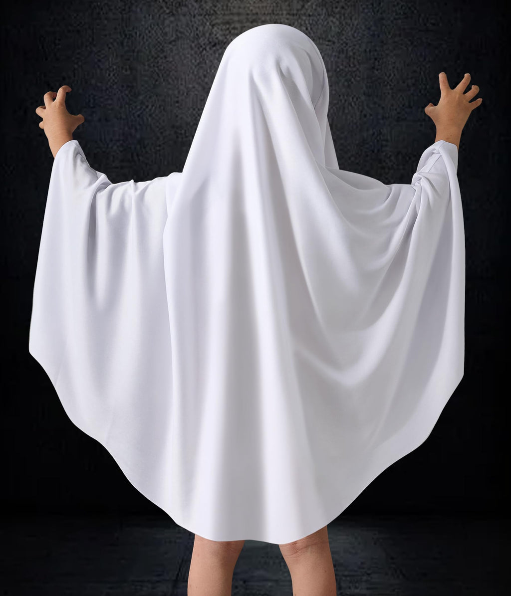 THDZS Unisex Ghost Costume – White Boo Cloak Cape for Kids Ages 3+
