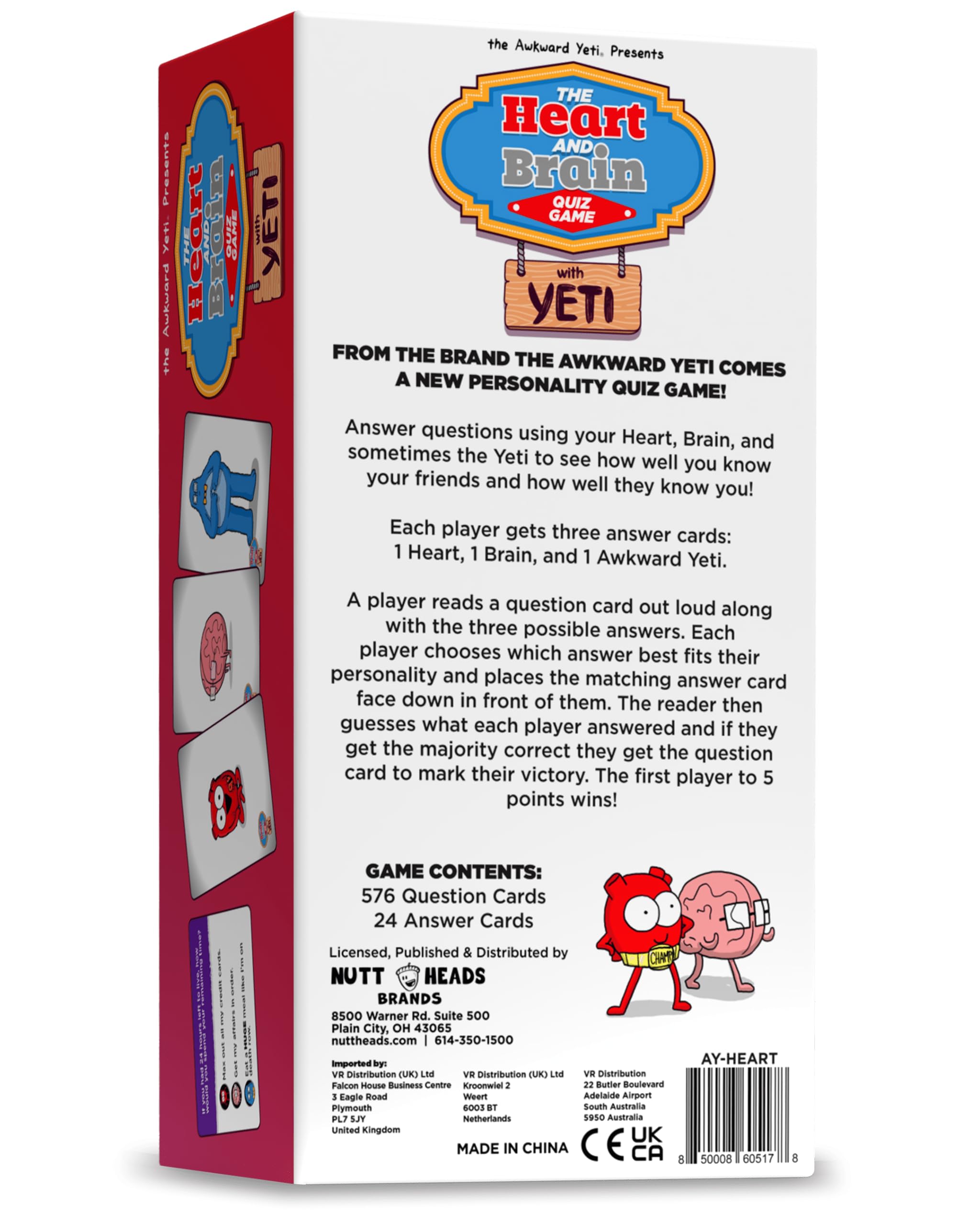 The Awkward Yeti Heart & Brain Card Game – Hilarious Family Party Game for Kids, Teens & Adults