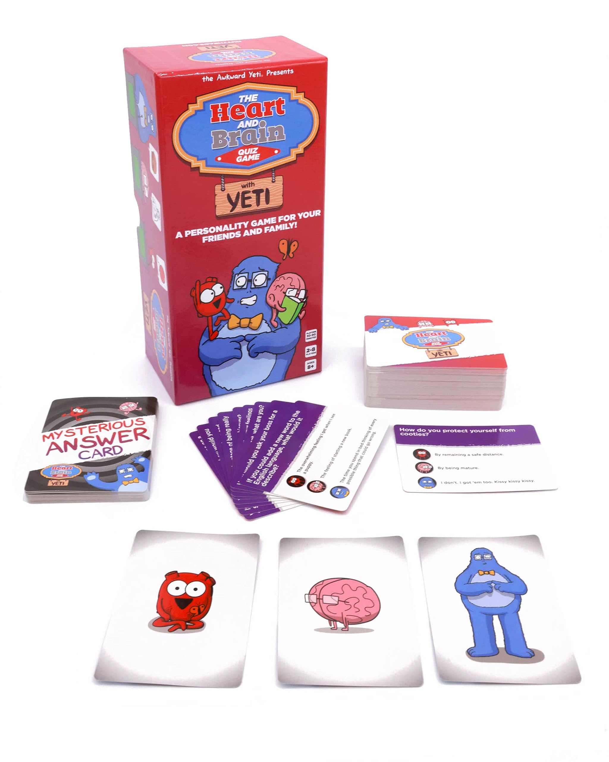 The Awkward Yeti Heart & Brain Card Game – Hilarious Family Party Game for Kids, Teens & Adults