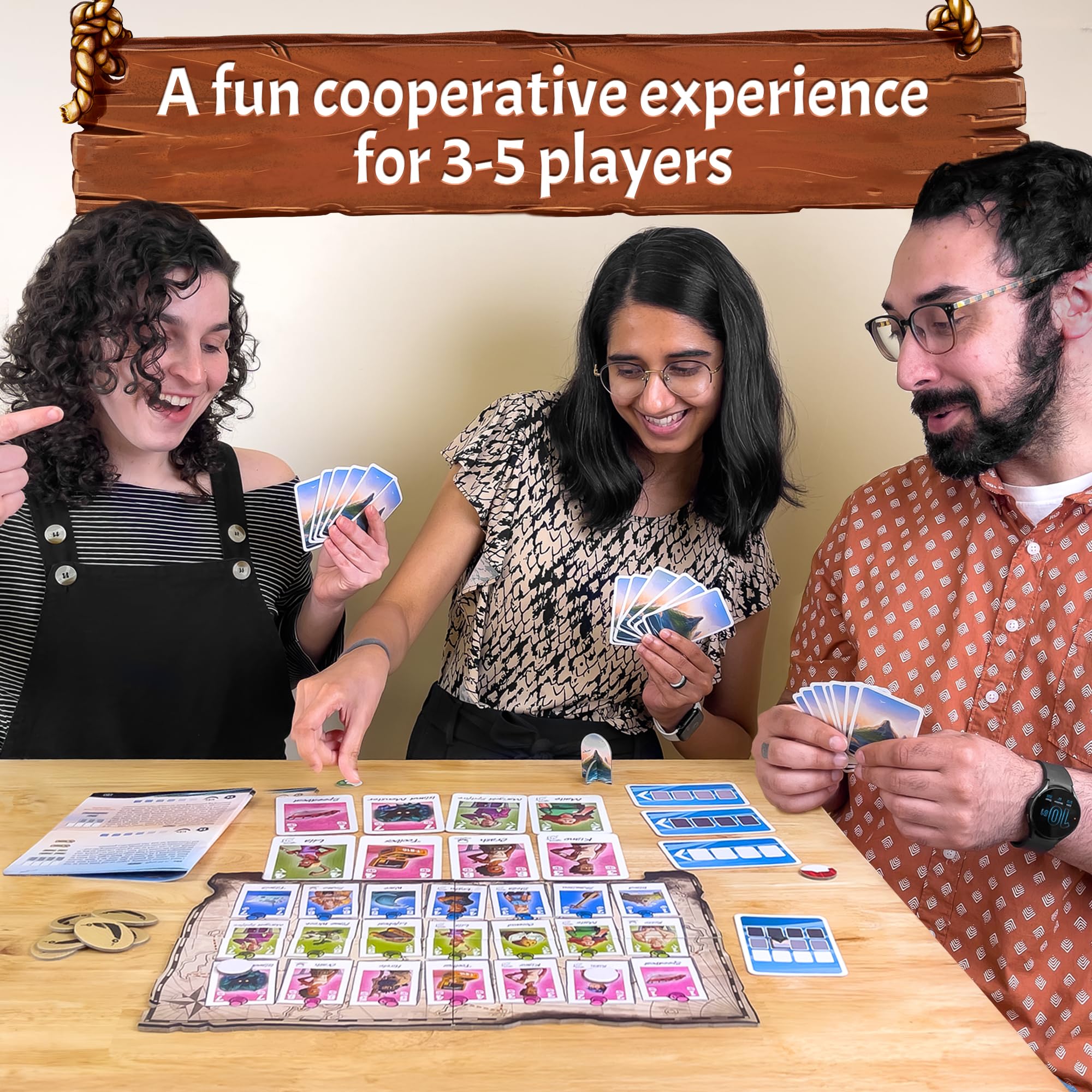 The Crew: Family Adventure - Marooned in Paradise – Cooperative Card Game for Ages 8+ (2-5 Players, 15 Min)
