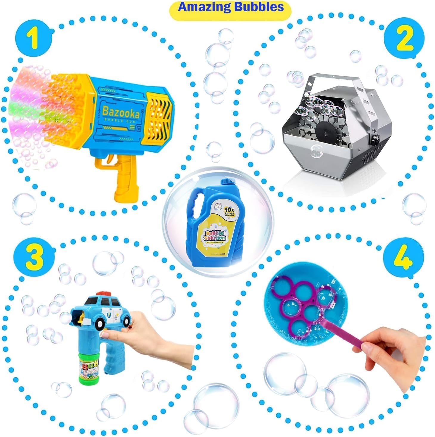 The Dreidel Company 32 oz Concentrated Bubble Solution – Non-Toxic Refill Makes 2.5 Gallons for Machines, Wands, Guns