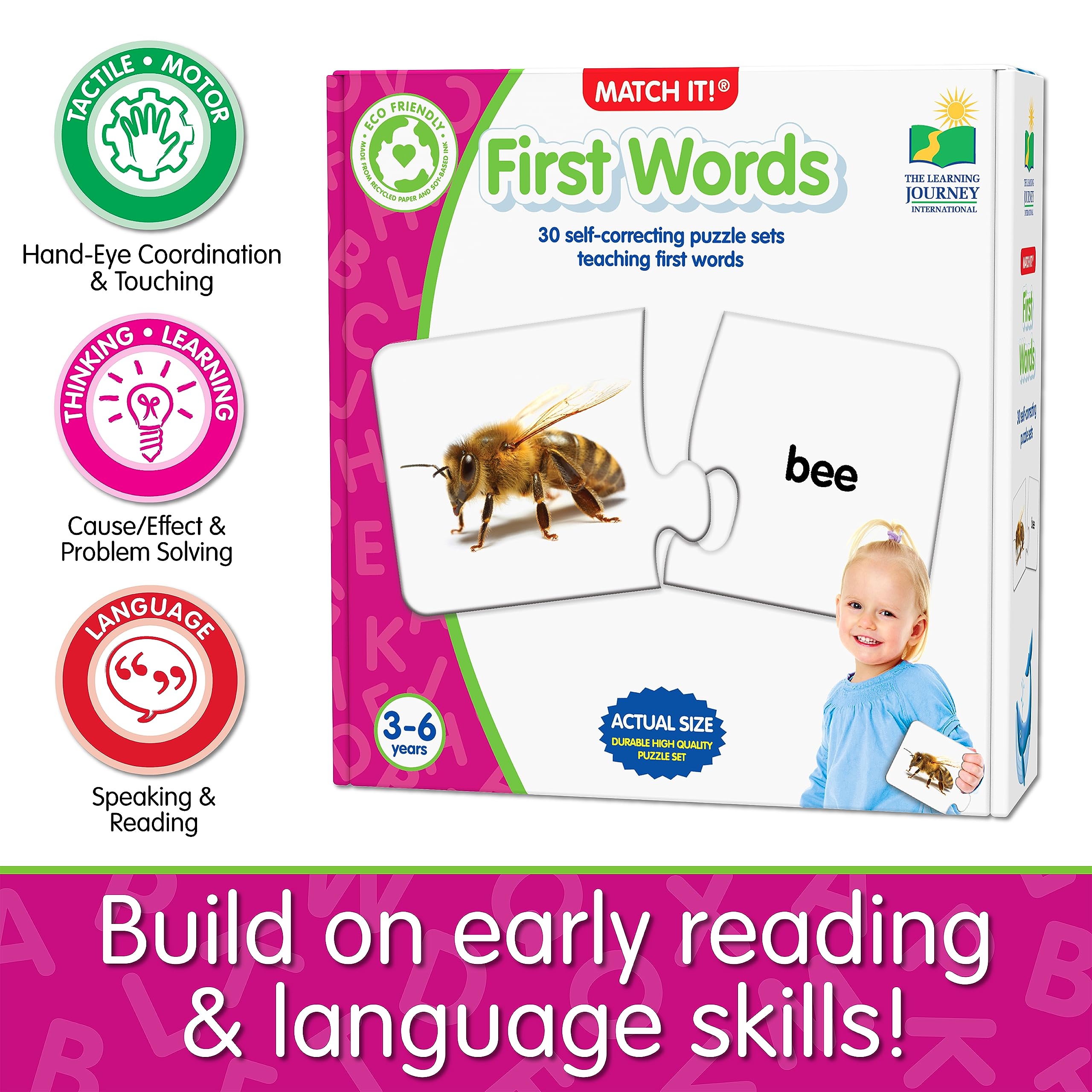 The Learning Journey Match It! - First Words: 30 Self-Correcting Picture Puzzles for Toddlers Ages 3+