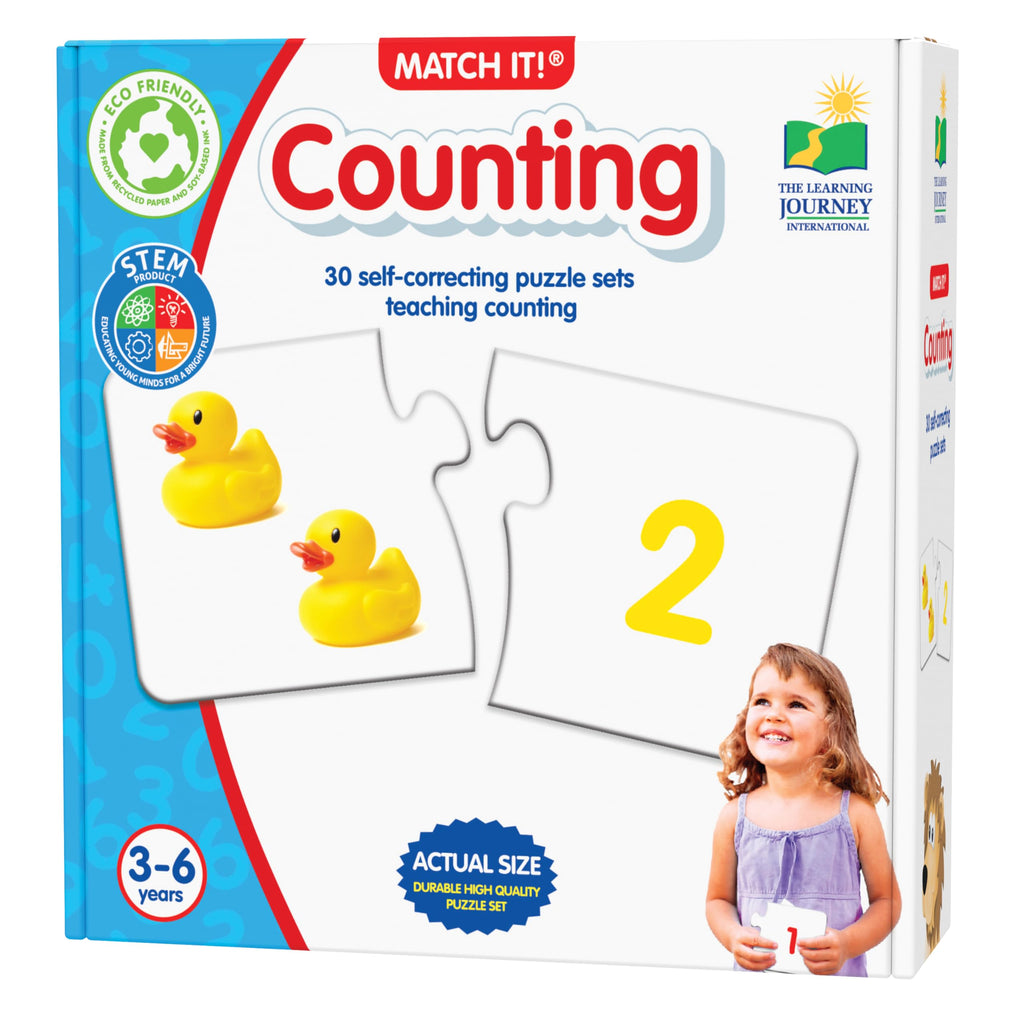 The Learning Journey Match It! Counting Puzzle - 30 Self-Correcting Number Pairs for Preschool Math Skills