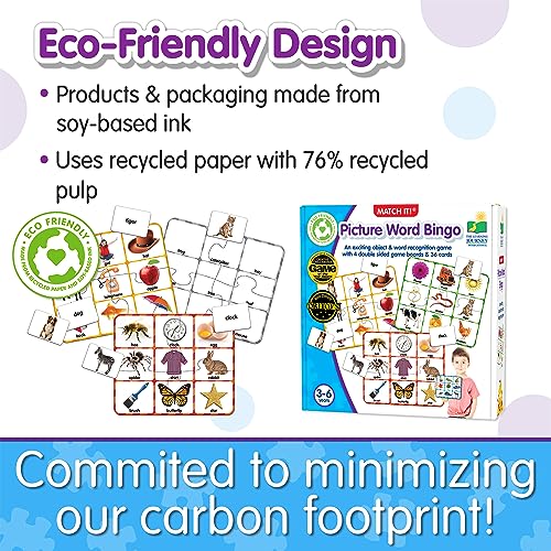 The Learning Journey Match It! Picture Word Bingo - Reading Game for Kids Ages 3-6, 36 Cards