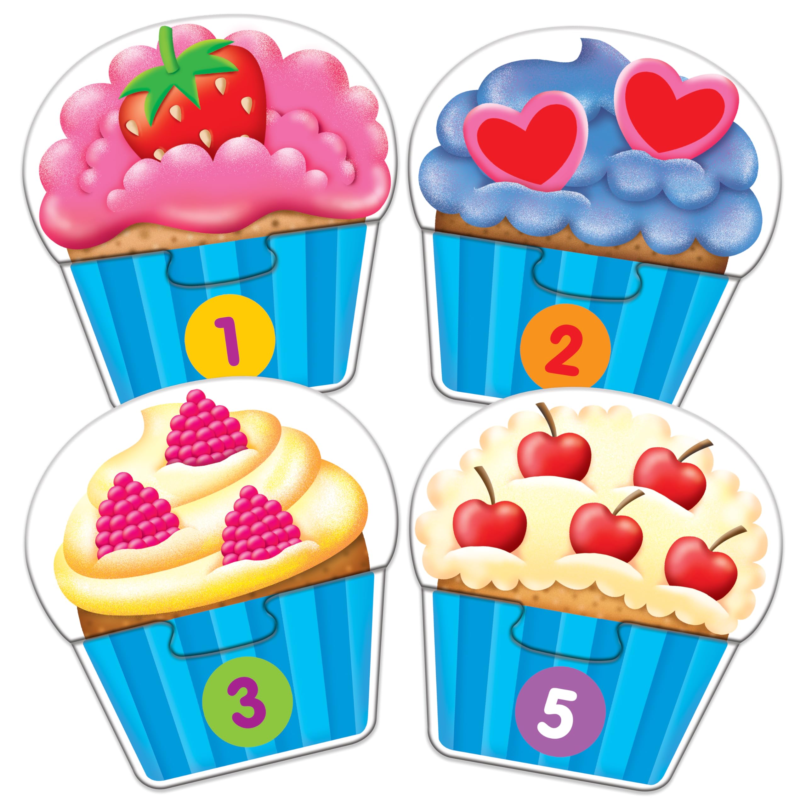 The Learning Journey: My First Match It - Counting Cupcakes, 15-Piece Self-Correcting Puzzle for Toddlers Ages 2-5