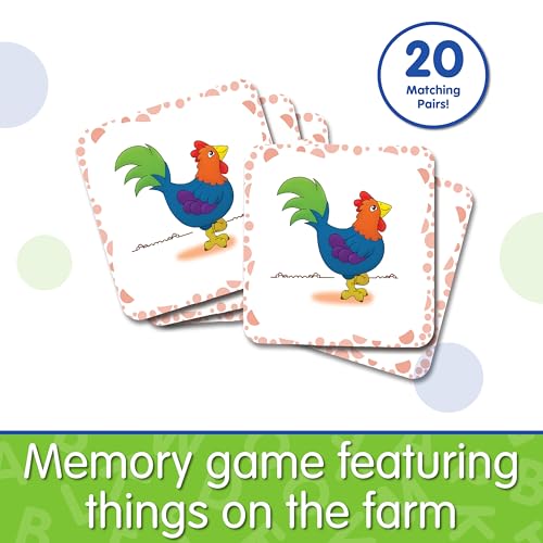 The Learning Journey My First Memory Game Farm Memory – 20-Card Matching Game for Toddlers Ages 2+, Award Winner