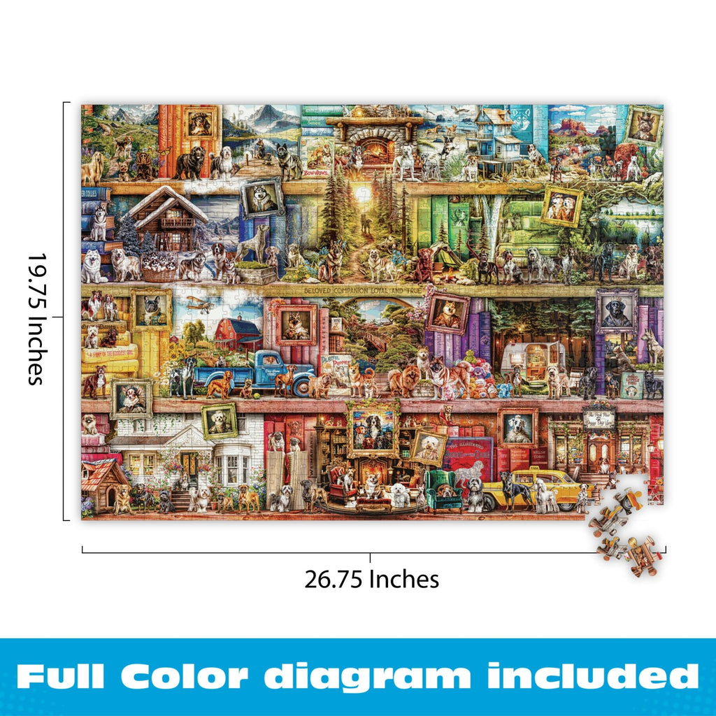 The Library of Dogs 1000 Piece Puzzle – Buffalo Games, Aimee Stewart