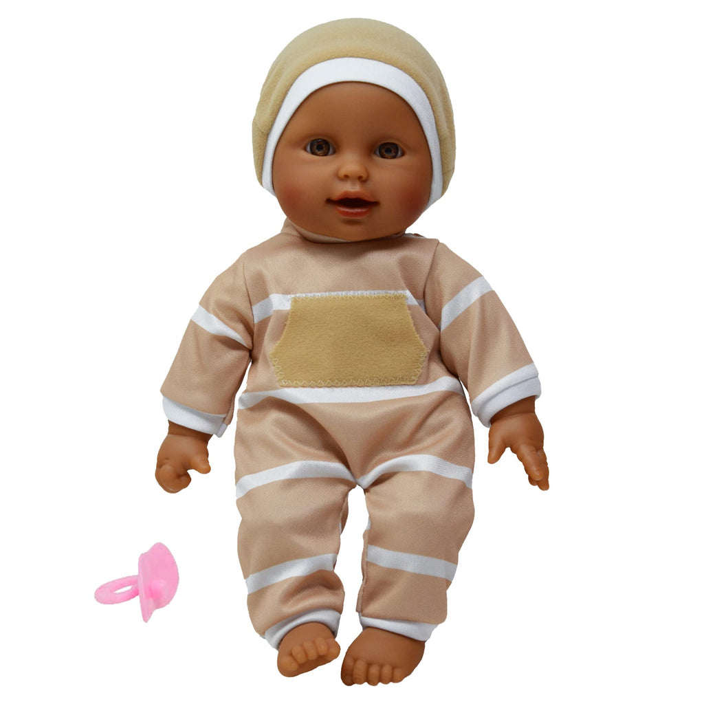 The New York Doll Collection 11" Soft Body Baby Doll with Pacifier - Beige Hispanic