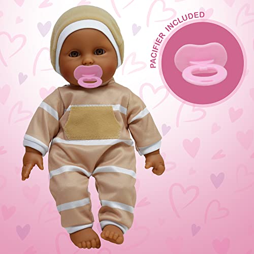 The New York Doll Collection 11" Soft Body Baby Doll with Pacifier - Beige Hispanic