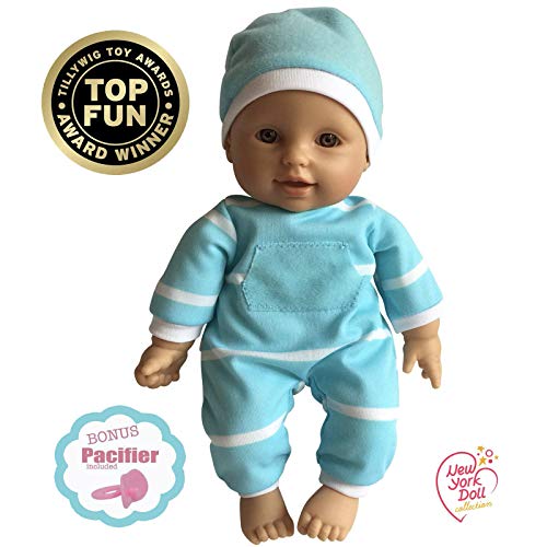 The New York Doll Collection 11" Soft Body Baby Doll with Pacifier – Caucasian Doll in Gift Box