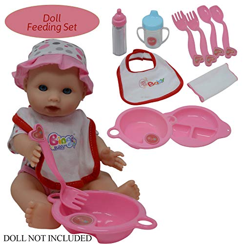 The New York Doll Collection Baby Doll Feeding & Caring Accessory Set with Zippered Carrying Case