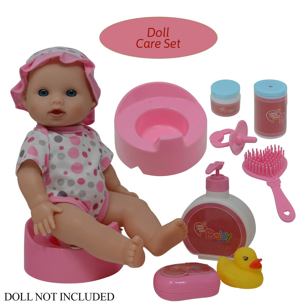 The New York Doll Collection Baby Doll Feeding & Caring Accessory Set with Zippered Carrying Case