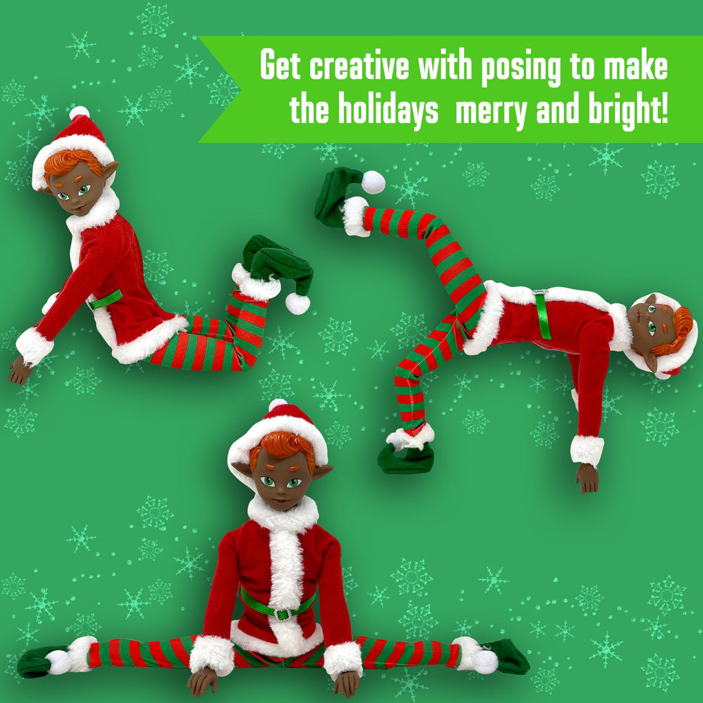 The Original Elf 12" Poseable Christmas Elf Doll – Full Costume, Bendable Arms & Legs, Gift Box