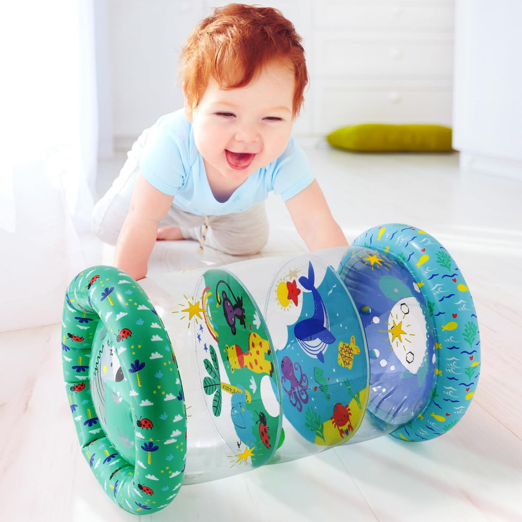 The Peanutshell Inflatable Tummy Time Roller – Soft, Water-Friendly Crawling Toy for Babies 6-12 Months