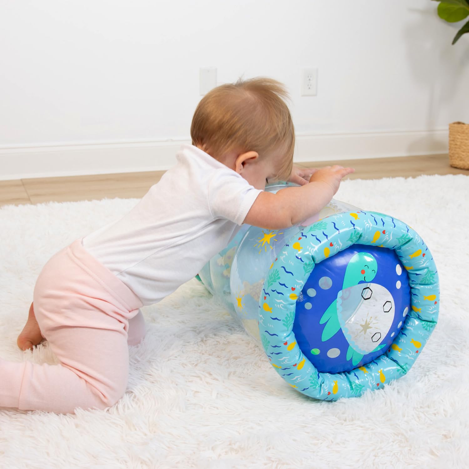 The Peanutshell Inflatable Tummy Time Roller – Soft, Water-Friendly Crawling Toy for Babies 6-12 Months