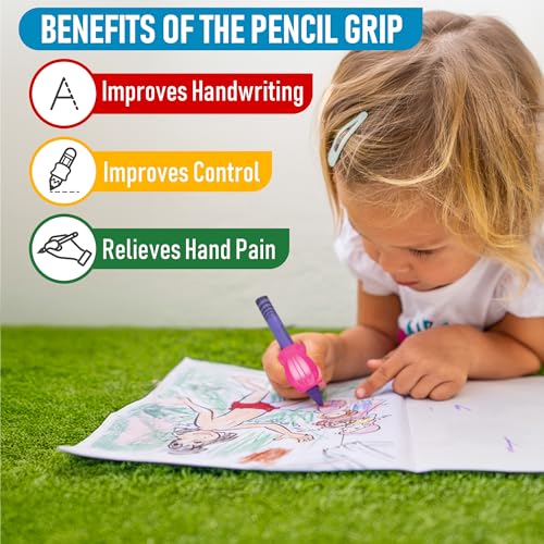 The Pencil Grip Crossover Grips, Metallic Colors - Ergonomic Pencil Holders for Right and Left Handed, 6 Count