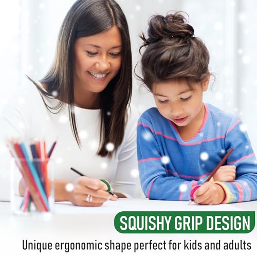 The Pencil Grip Crossover Grips, Metallic Colors - Ergonomic Pencil Holders for Right and Left Handed, 6 Count