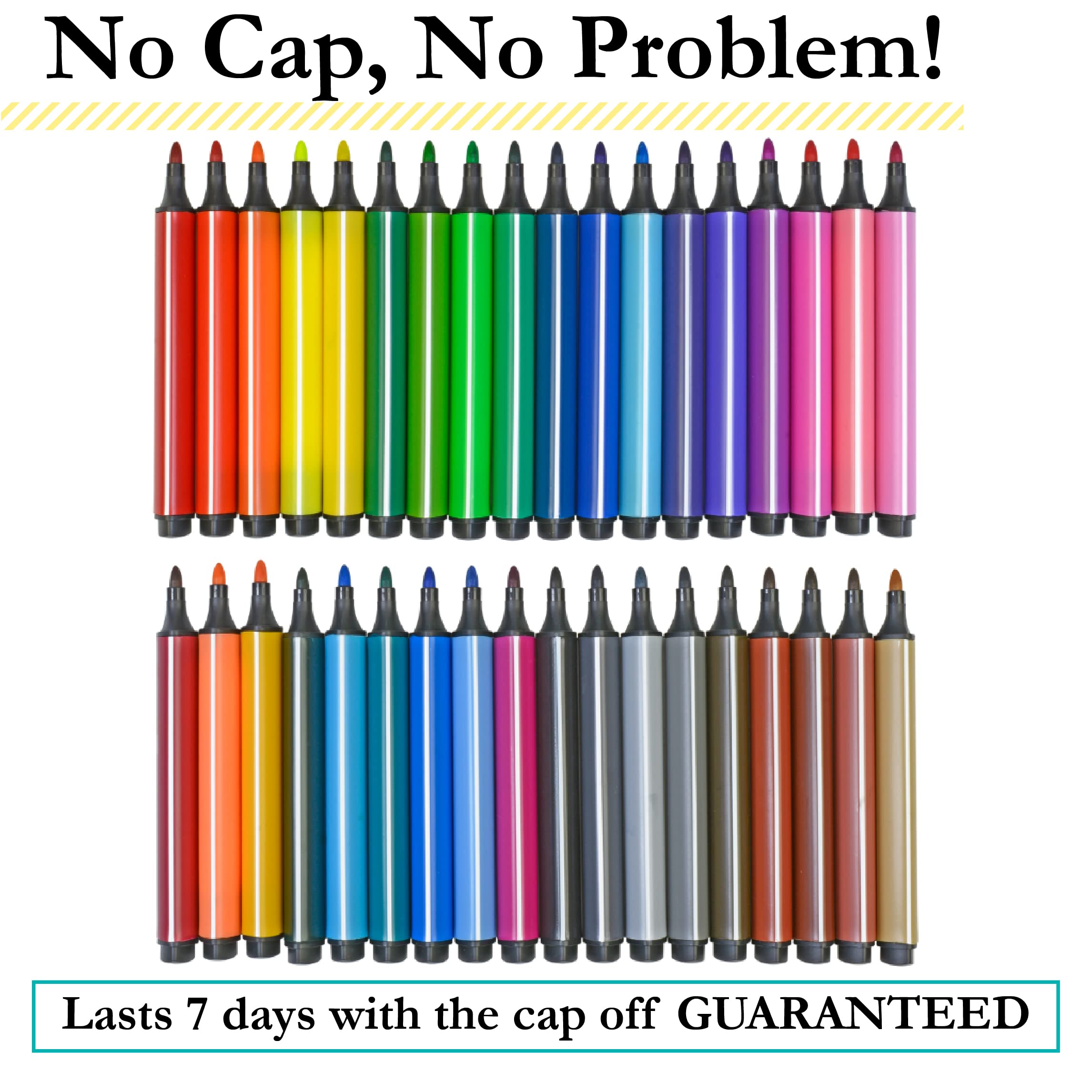 The Pencil Grip Magic Tri Stix 36-Pack – Non-Toxic Washable Triangular Markers for Kids
