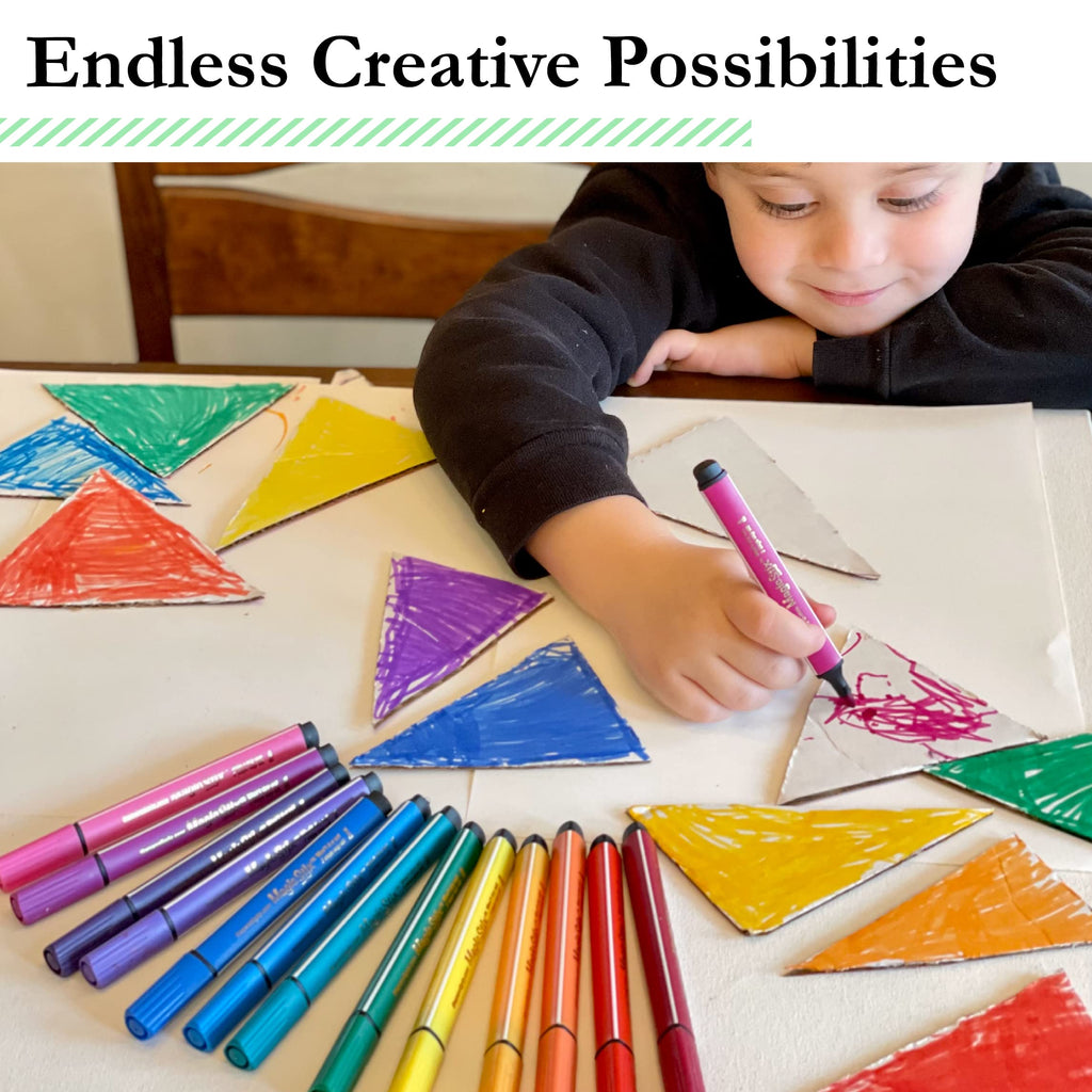 The Pencil Grip Magic Tri Stix 36-Pack – Non-Toxic Washable Triangular Markers for Kids