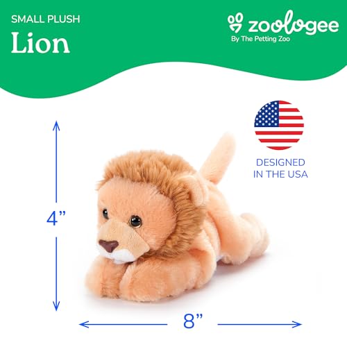 The Petting Zoo 8-Inch Brown Lion Plush Toy – Scoopz Wildlife Collection Stuffed Animal