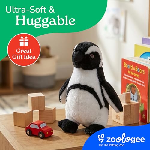 The Petting Zoo African Blackfoot Penguin Plushie – 8-Inch Soft Stuffed Animal Toy Made from Recycled Water Bottles