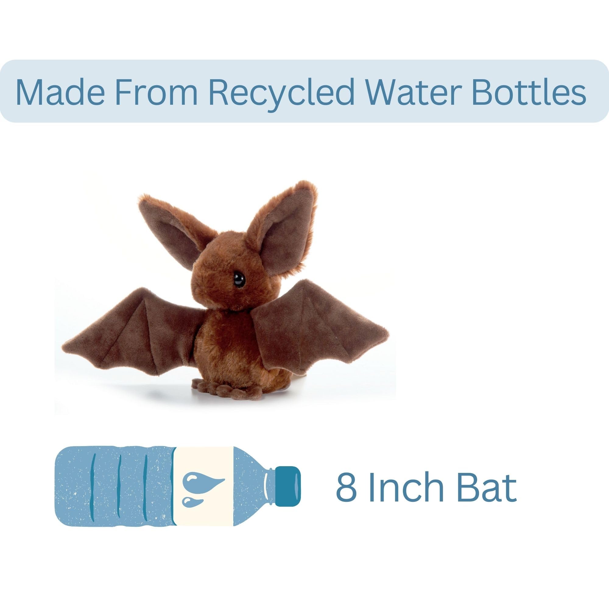 The Petting Zoo Scoopz Wildlife Animals Brown Bat Stuffed Animal, 8 Inches