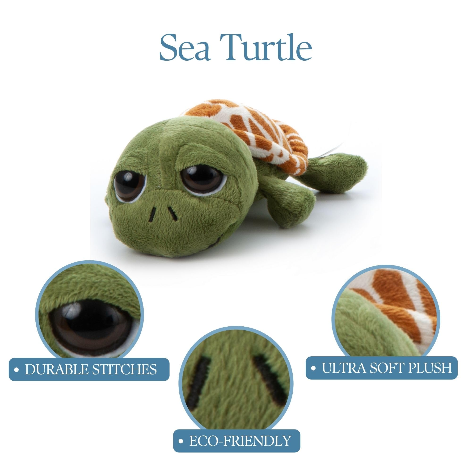 The Petting Zoo Sea Turtle Stuffed Animal - 9 Inch Soft Plush Toy for Kids, Ocean Animal Gift