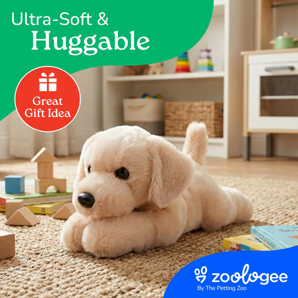 The Petting Zoo Yellow Labrador Plush Toy, 8-Inch Realistic Stuffed Dog from the Scoopz Collection