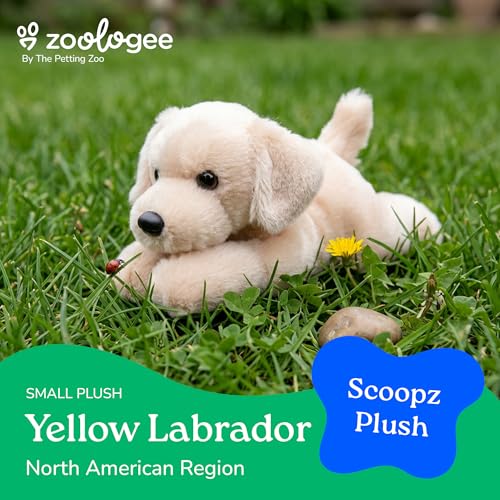 The Petting Zoo Yellow Labrador Plush Toy, 8-Inch Realistic Stuffed Dog from the Scoopz Collection