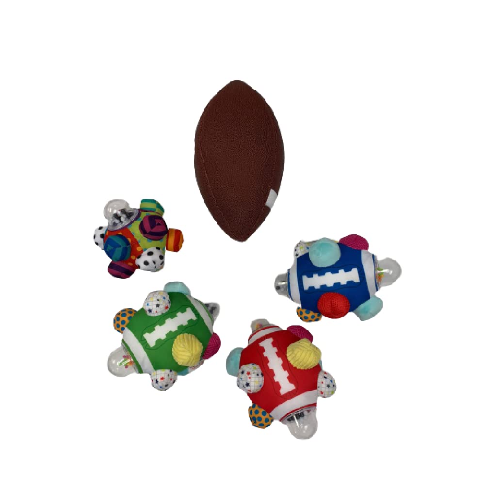 The Season Toys Football Bumpy Ball – Plush Sensory Toy for Babies 0-36 Months, Red