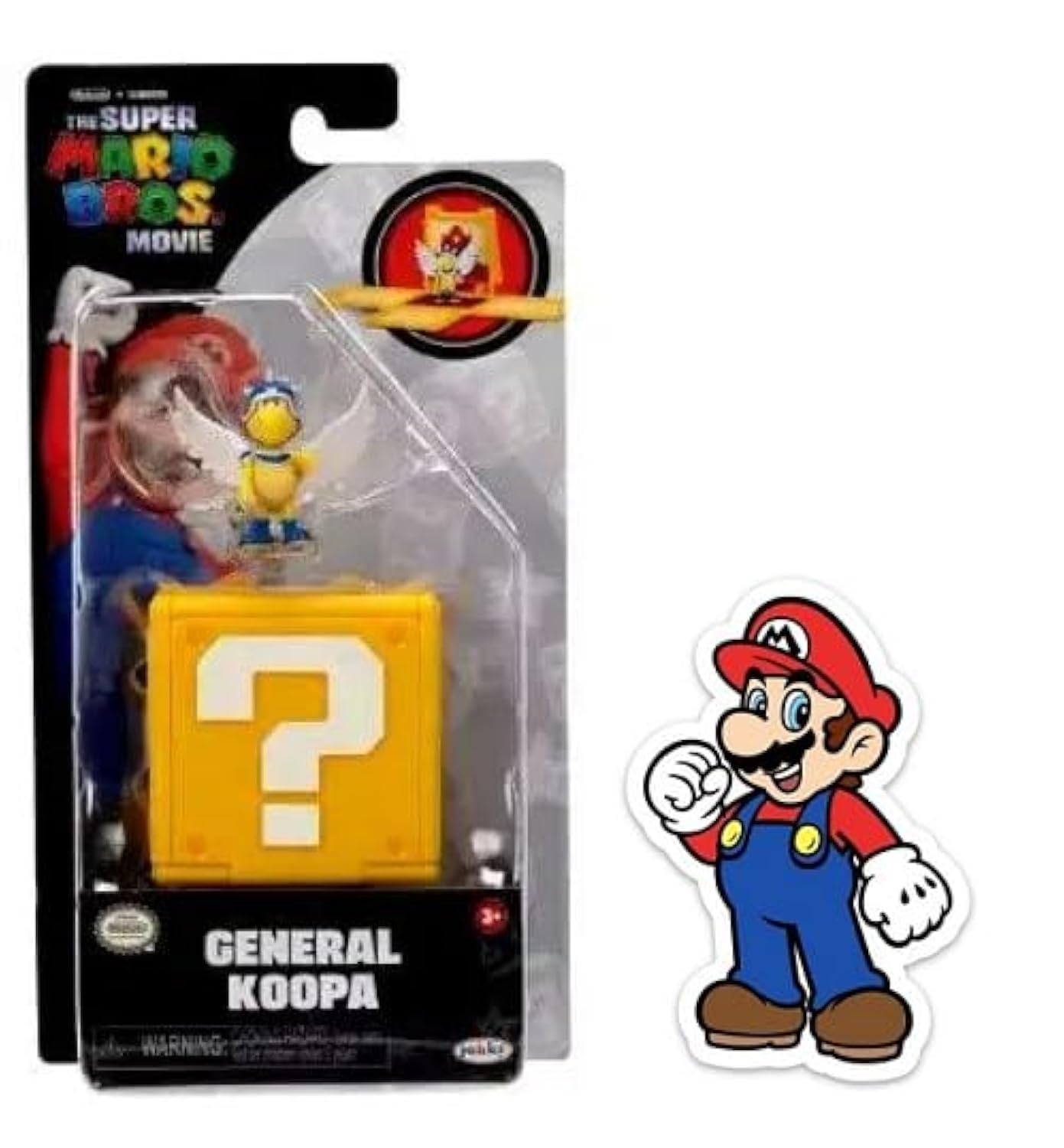THE SUPER MARIO BROS. MOVIE 1.25-Inch General Koopa Mini Figure with Question Block and Sticker Combo Pack