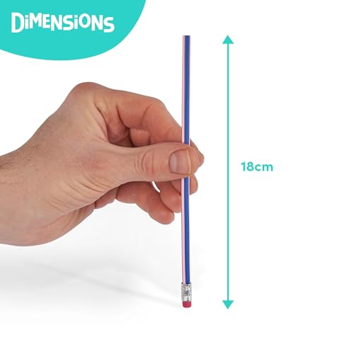 THE TWIDDLERS 70 Pack Bendy Flexible Pencils - Novelty Party Favours for Kids