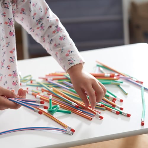 THE TWIDDLERS 70 Pack Bendy Flexible Pencils - Novelty Party Favours for Kids