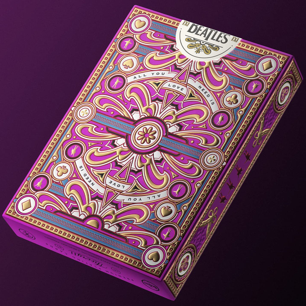 theory11 Beatles Premium Playing Cards - Pink Deck - Officially Licensed Collector's Cards