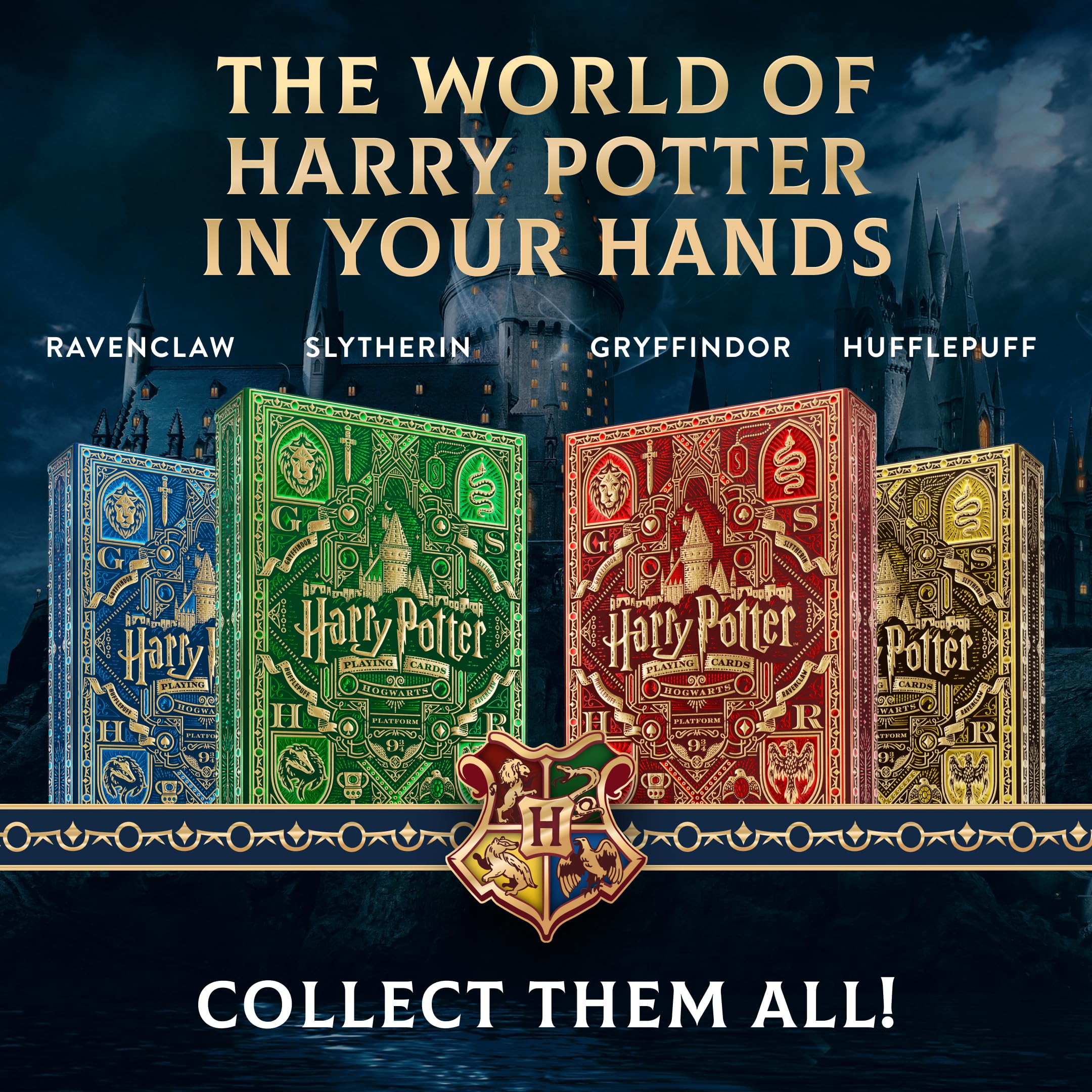theory11 Harry Potter Hufflepuff Playing Cards (Yellow) – Premium Poker Deck