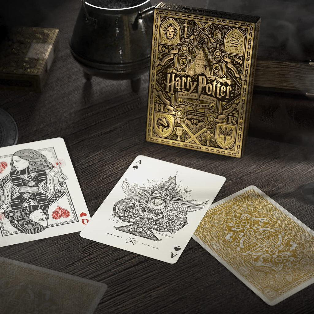 theory11 Harry Potter Hufflepuff Playing Cards (Yellow) – Premium Poker Deck