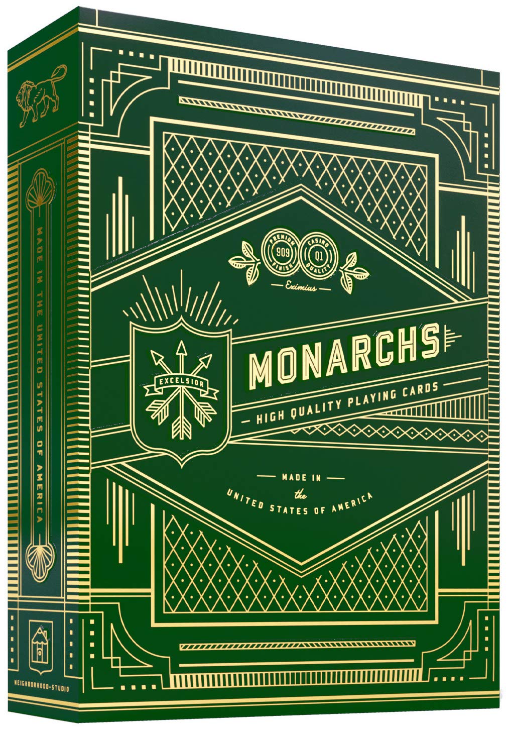 theory11 Monarch Playing Cards Green Edition – Premium Poker Deck with Gold Foil