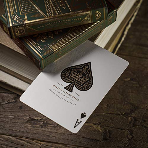 theory11 Monarch Playing Cards Green Edition – Premium Poker Deck with Gold Foil