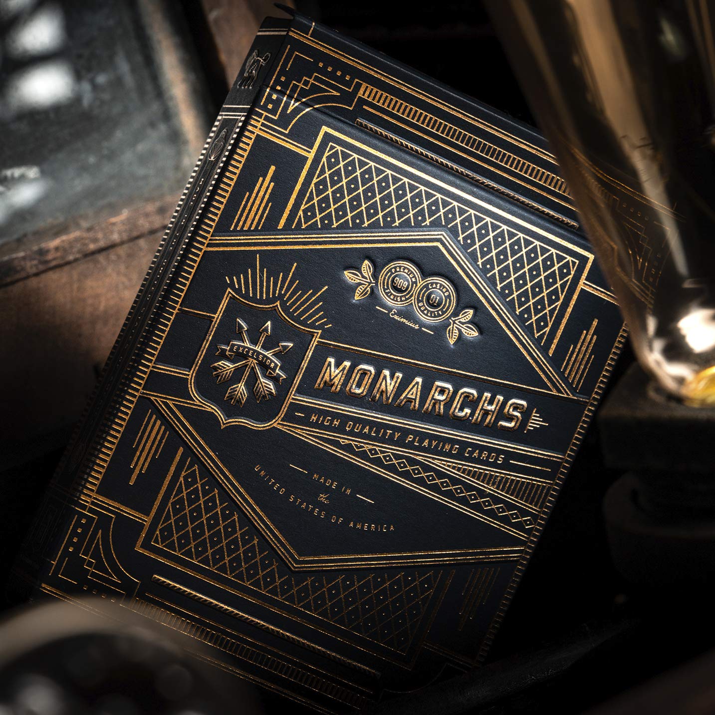 theory11 Monarch Playing Cards – Luxury Blue Poker Deck with Gold Foil