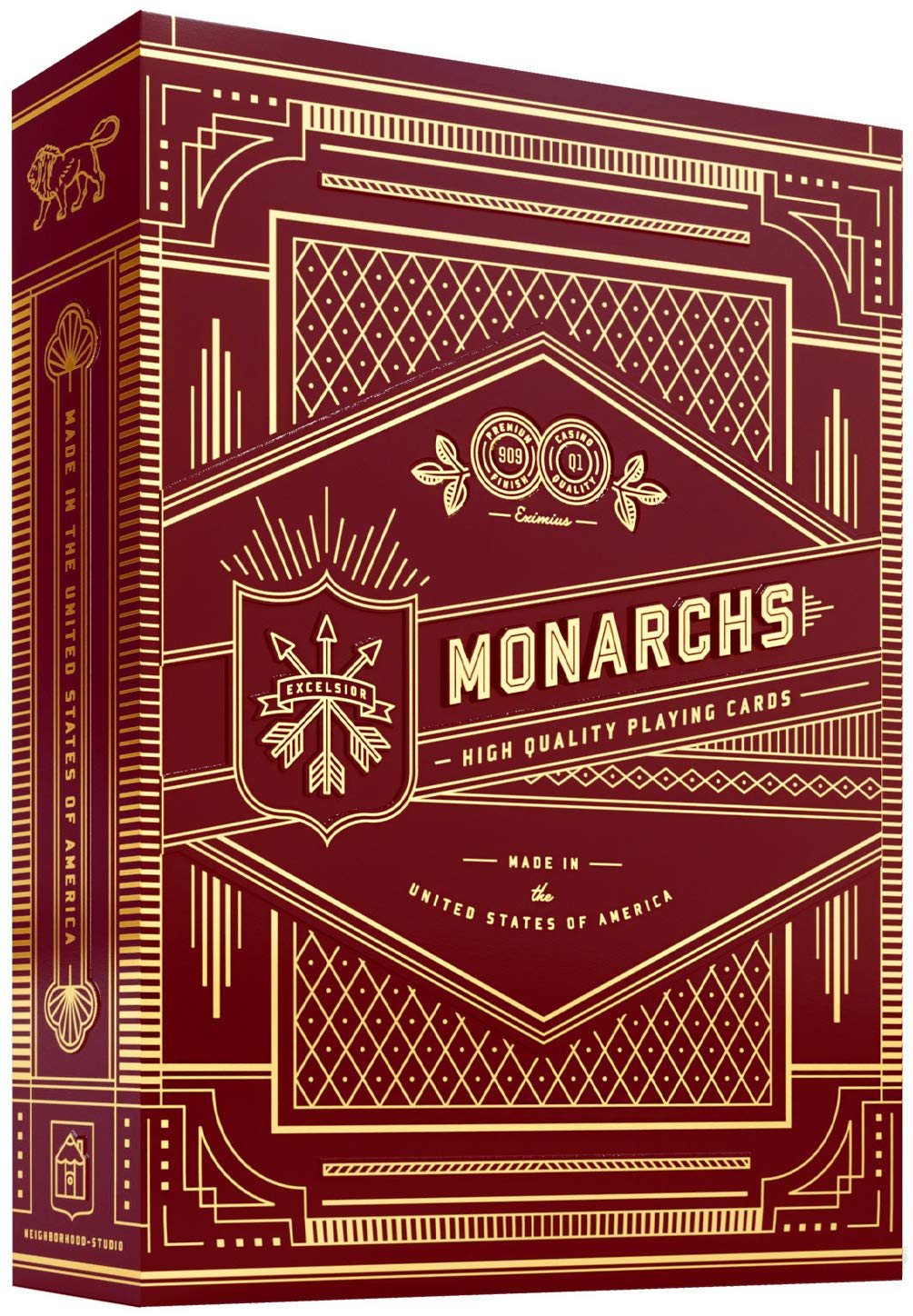 theory11 Monarch Red Edition Playing Cards – Luxury Poker Deck with Gold Foil