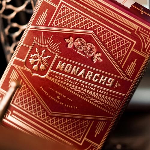 theory11 Monarch Red Edition Playing Cards – Luxury Poker Deck with Gold Foil