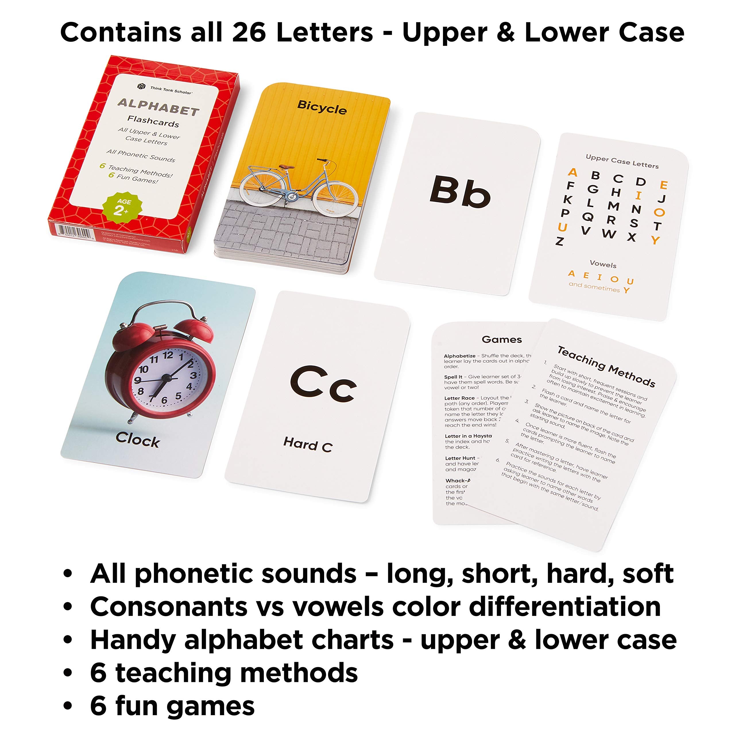 Think Tank Scholar Award-Winning Alphabet Flash Cards – Learn ABCs, Phonics & Speech for Ages 2-6