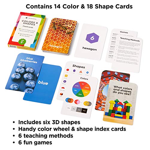 Think Tank Scholar Colors & Shapes Flash Cards – 36 Durable Cards with Real Pictures for Ages 2-8