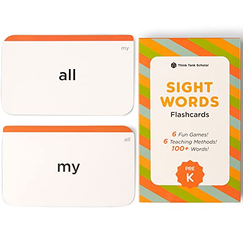Think Tank Scholar Pre-K Sight Words Flash Cards – 100+ Dolch & Fry Words for Ages 3–5