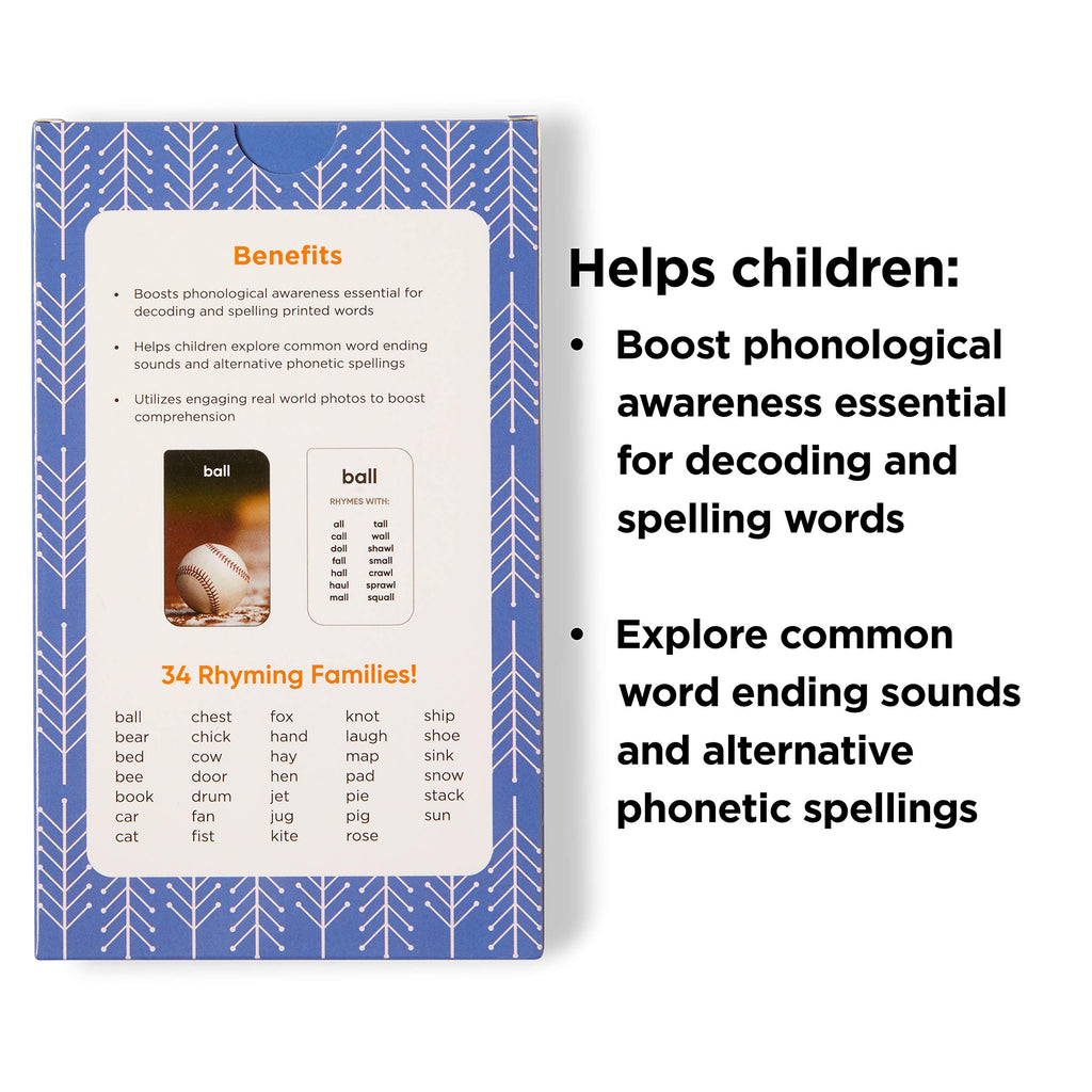 Think Tank Scholar Rhyming Flash Cards – 36 Cards, 34 Word Families for Ages 4-8
