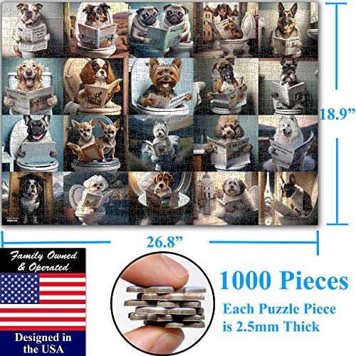 Think2Master 1000-Piece Pooping Puppies Jigsaw Puzzle – Humorous Gag Gift for Ages 13+